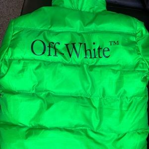 Off White Green Puffer Jacket